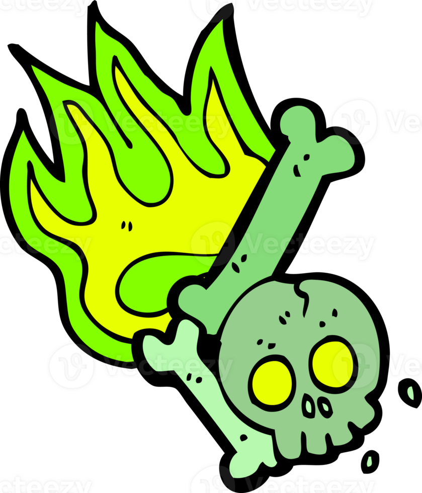 cartoon halloween bone number png