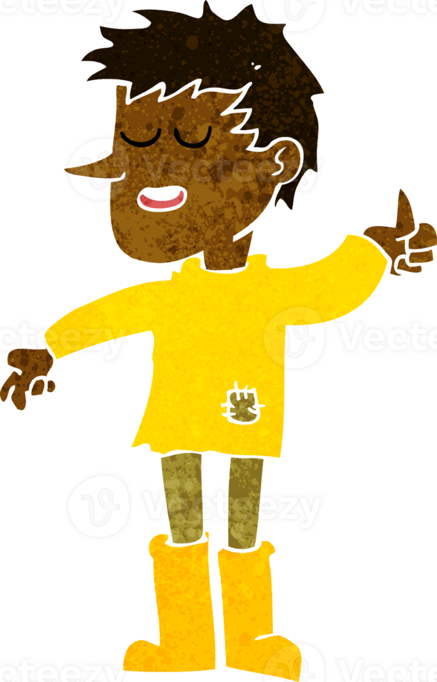 cartoon poor boy with positive attitude png