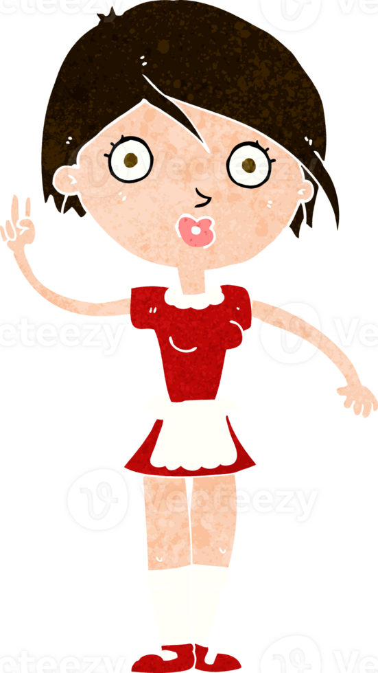 cartoon waitress making hand gesture png