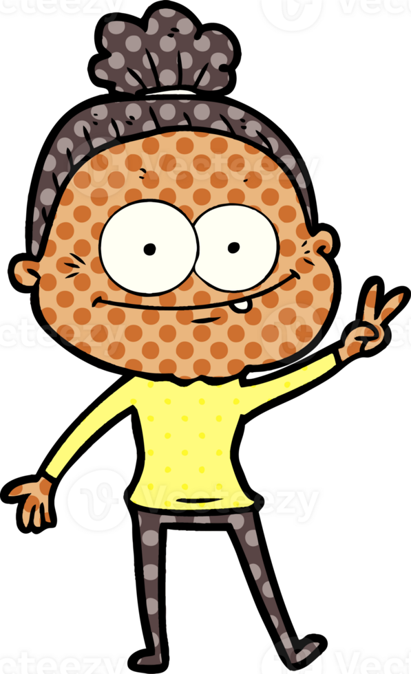 cartoon happy old woman png