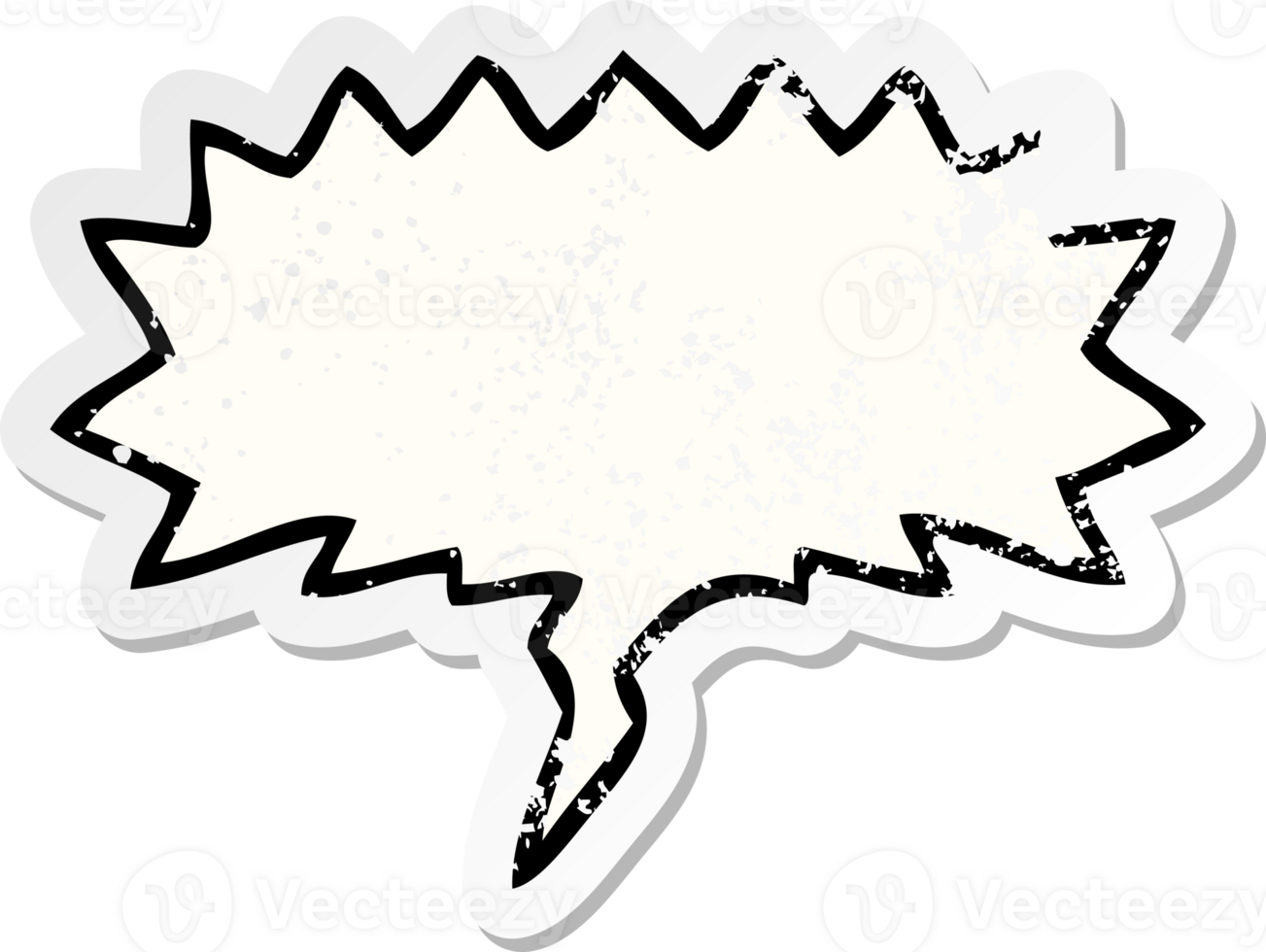 cartoon speech bubble distressed distressed old sticker with speech bubble distressed distressed old sticker png