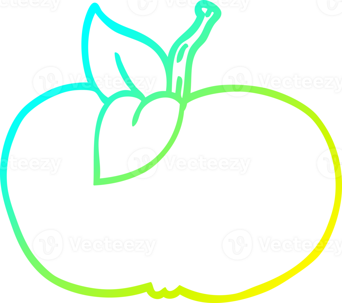 cold gradient line drawing of a cartoon juicy apple png