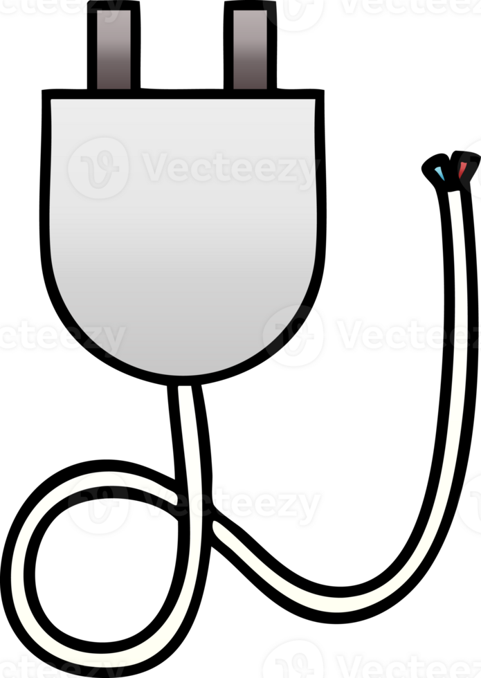 gradient shaded cartoon of a electrical plug png