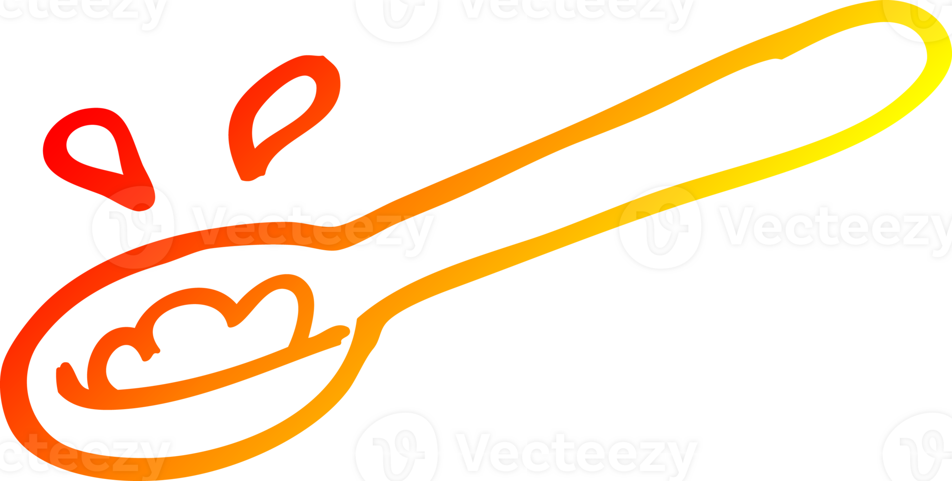warm gradient line drawing of a cartoon ladle of food png