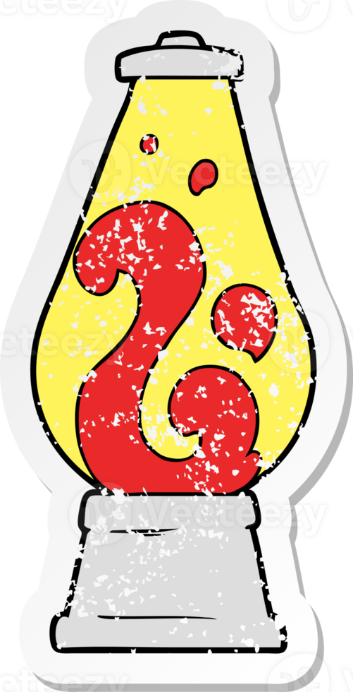 distressed sticker of a cartoon retro lava lamp png