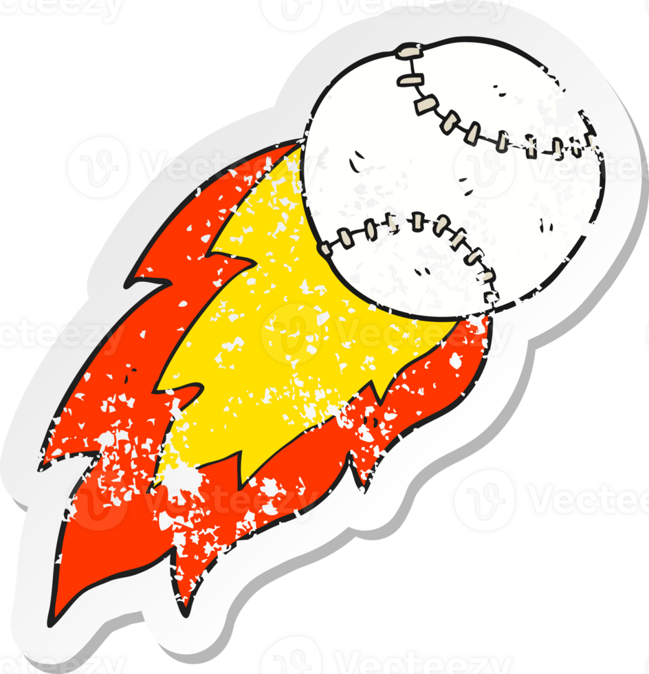 retro distressed sticker of a cartoon sports ball png