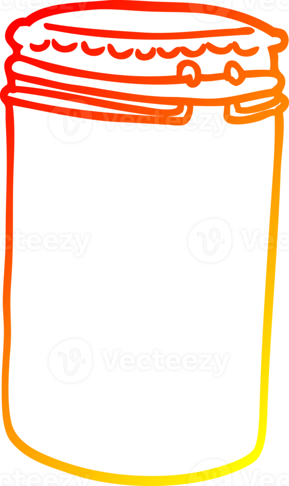 warm gradient line drawing of a cartoon storage jar png