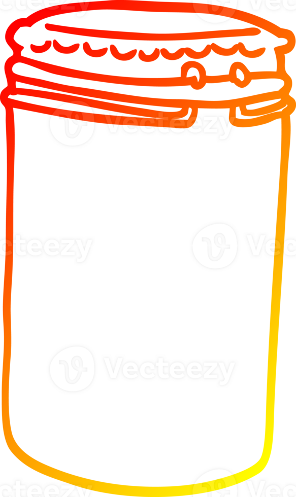 calentar degradado línea dibujo de un dibujos animados almacenamiento tarro png