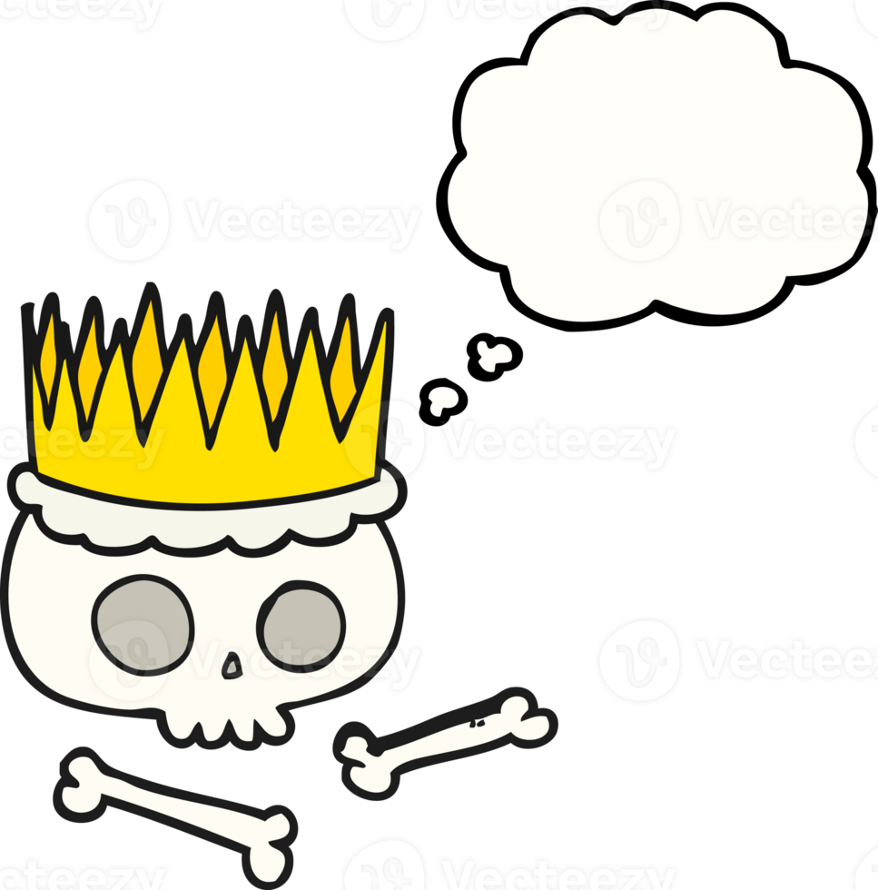 hand drawn thought bubble cartoon crown png