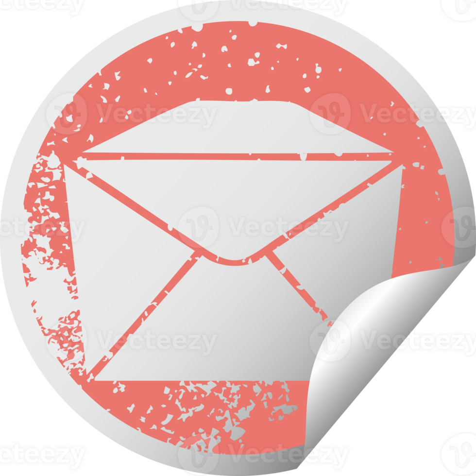 distressed circular peeling sticker quirky symbol parcel png