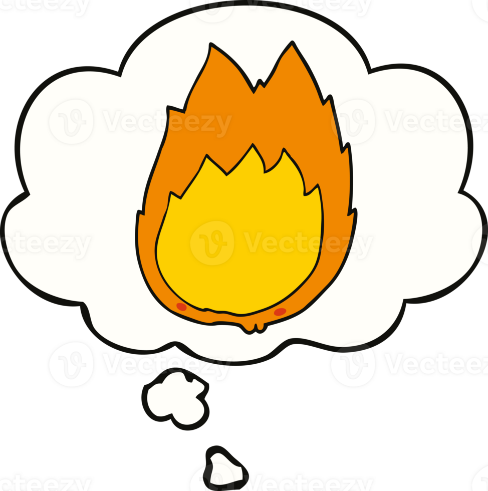 cartoon flames with thought bubble png