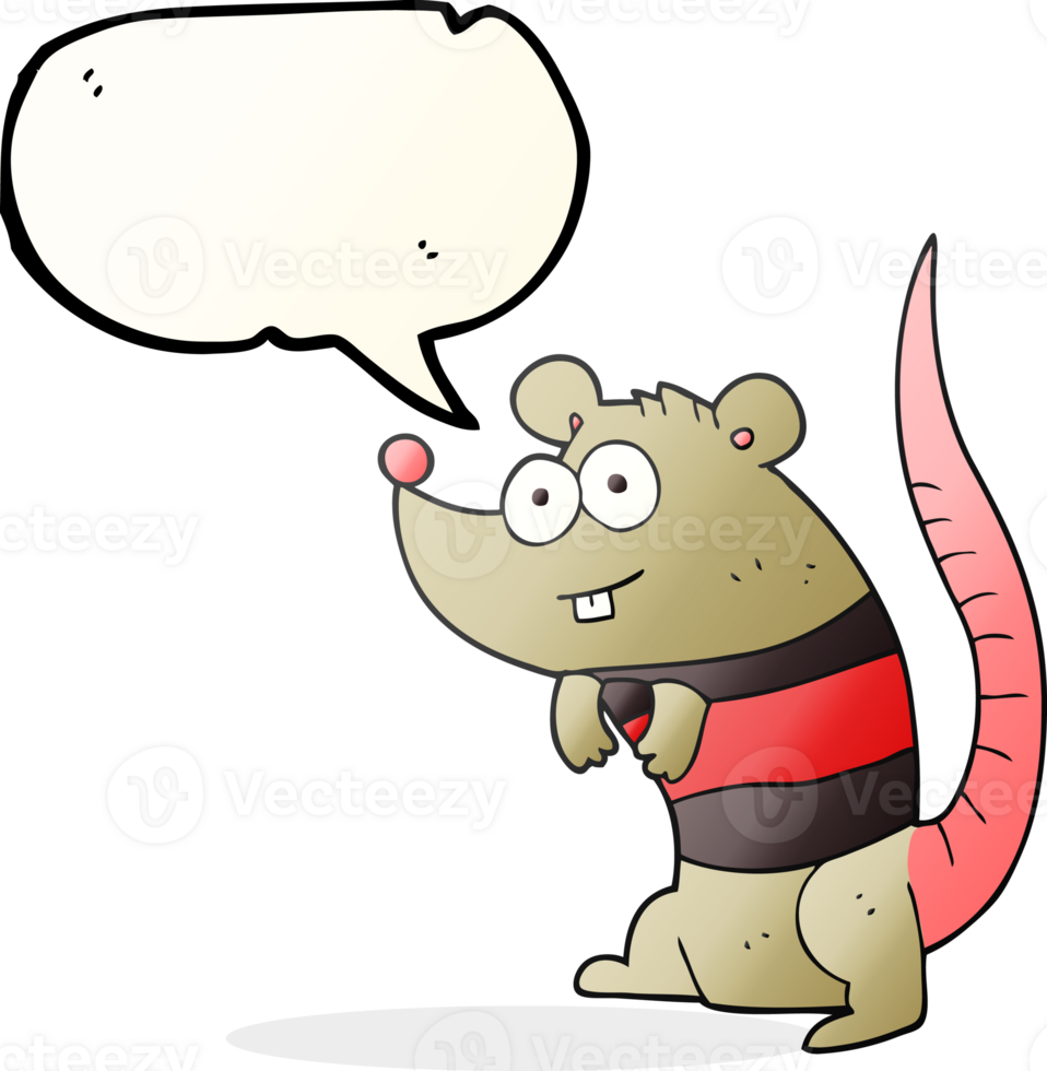 hand drawn speech bubble cartoon rat png