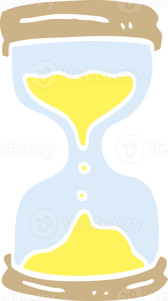 flat color illustration cartoon hourglass png