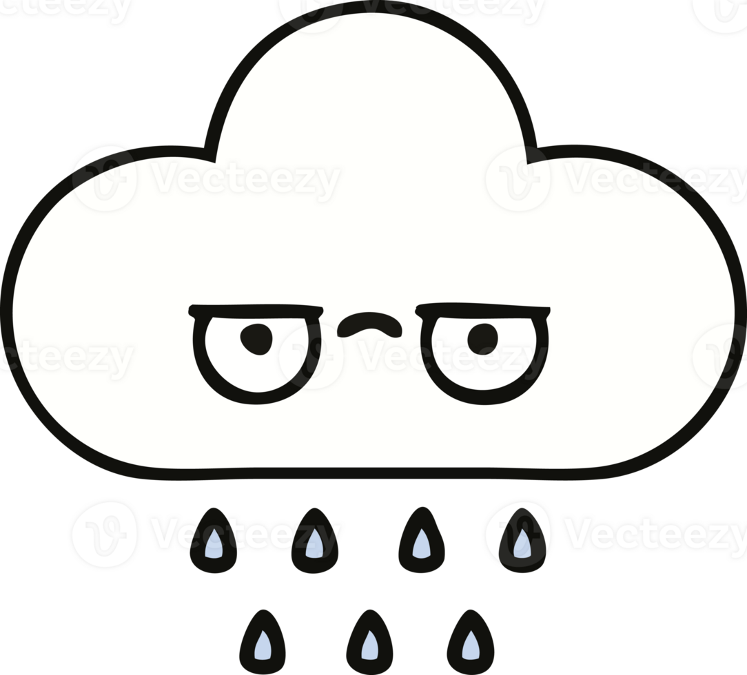 cute cartoon of a rain cloud png