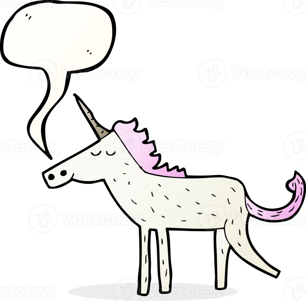 cartoon unicorn with speech bubble png