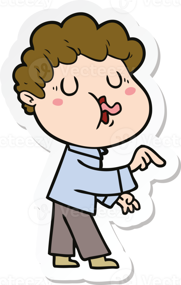 sticker of a cartoon man singing png