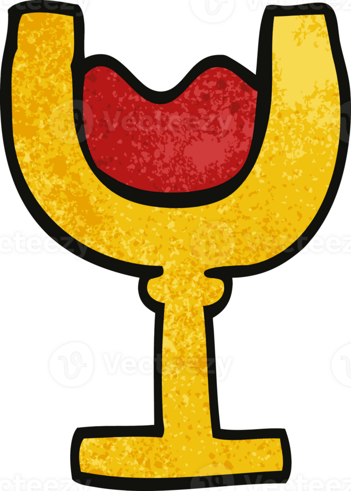 cartoon doodle glass of wine png