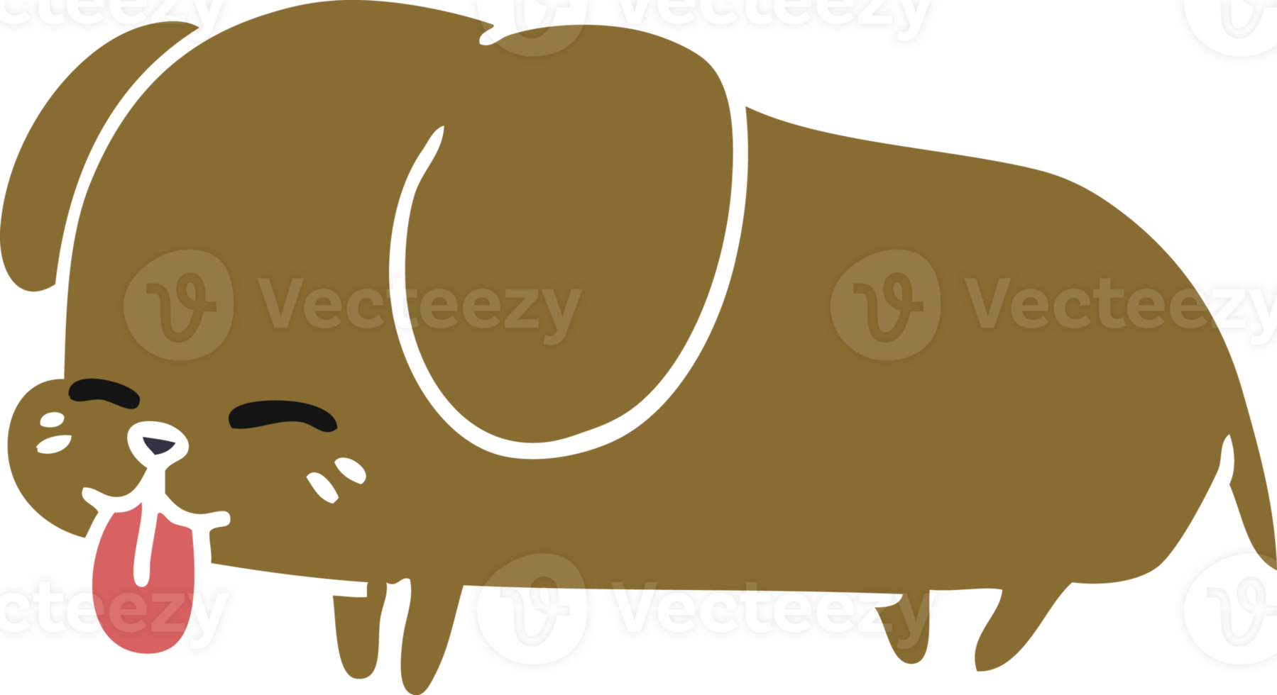 hand drawn cartoon of cute kawaii dog png