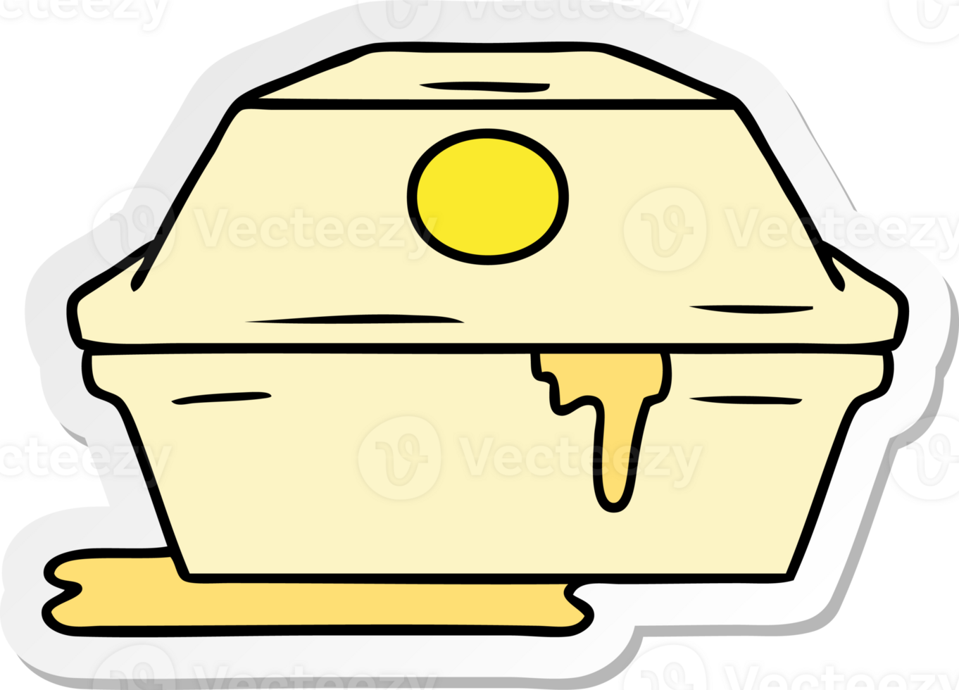 hand drawn sticker cartoon doodle of a fast food burger container png