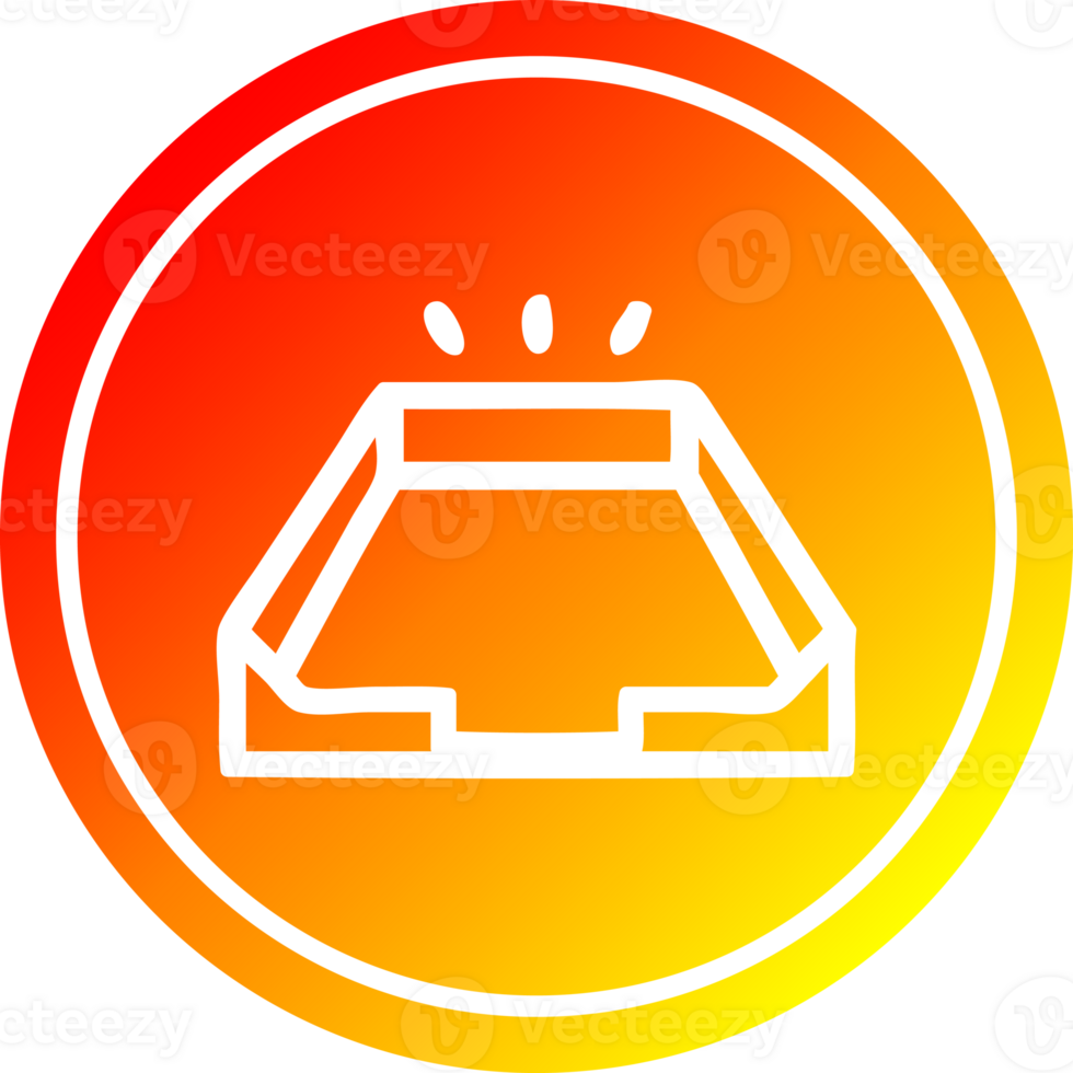 empty in tray circular icon with warm gradient finish png