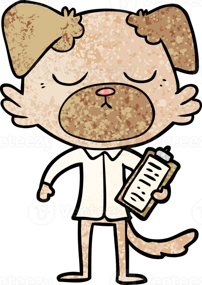 cute cartoon dog wearing office shirt png