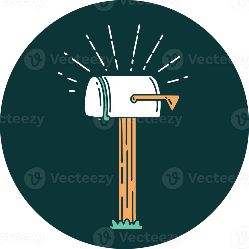 icon of a tattoo style closed mailbox png