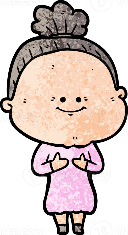 cartoon happy old woman png