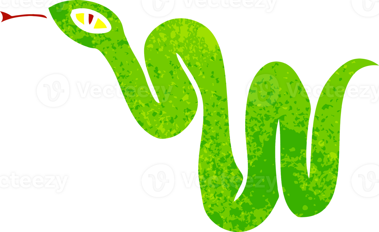 hand drawn retro cartoon doodle of a garden snake png