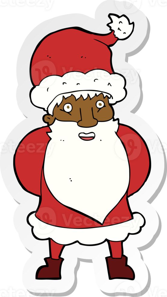sticker of a cartoon santa claus png