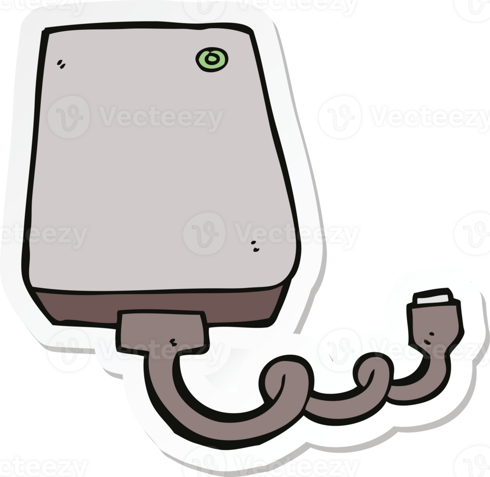 sticker of a cartoon hard drive png