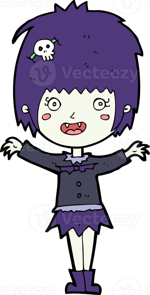 cartoon happy vampire girl png