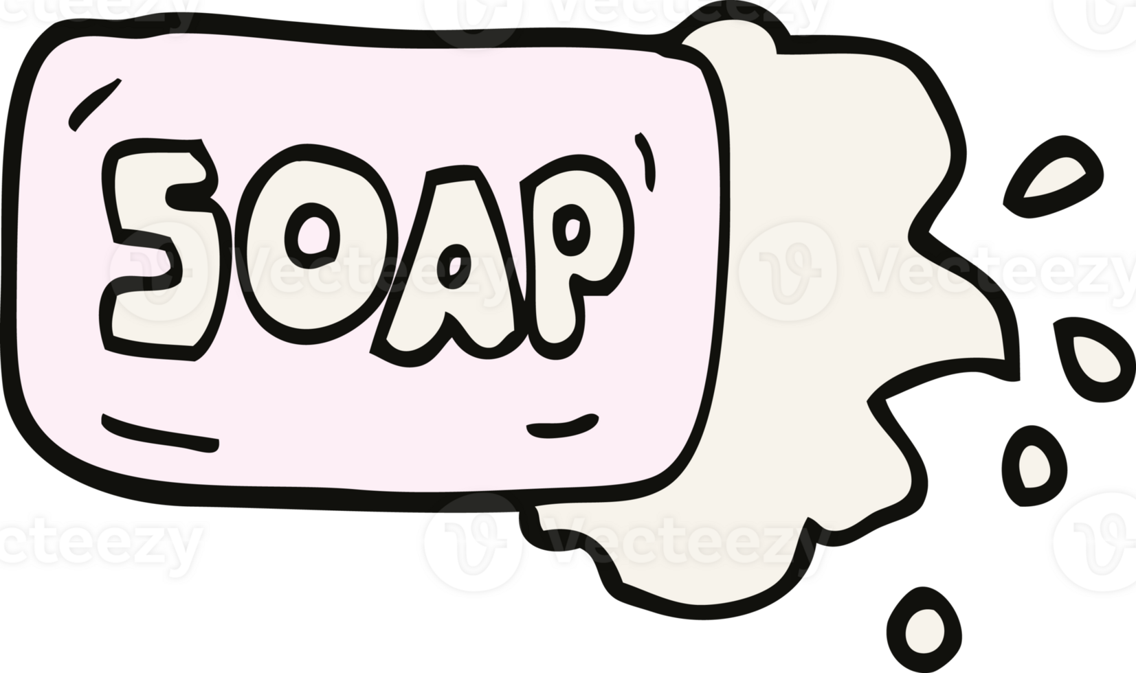 cartoon doodle bar of soap png