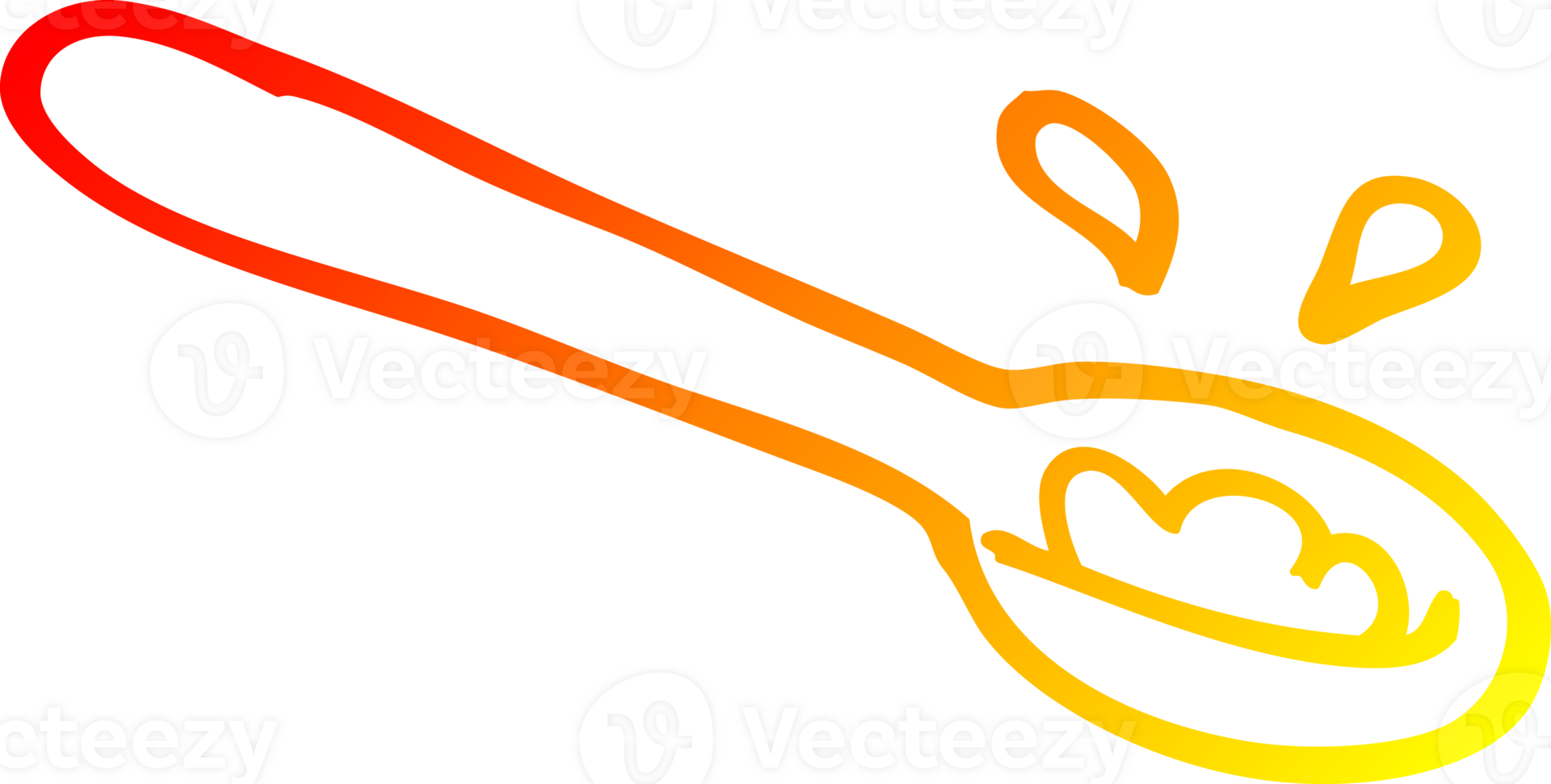 warm gradient line drawing of a cartoon ladle of food png