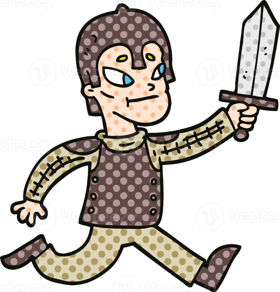 comic book style cartoon medieval warrior png