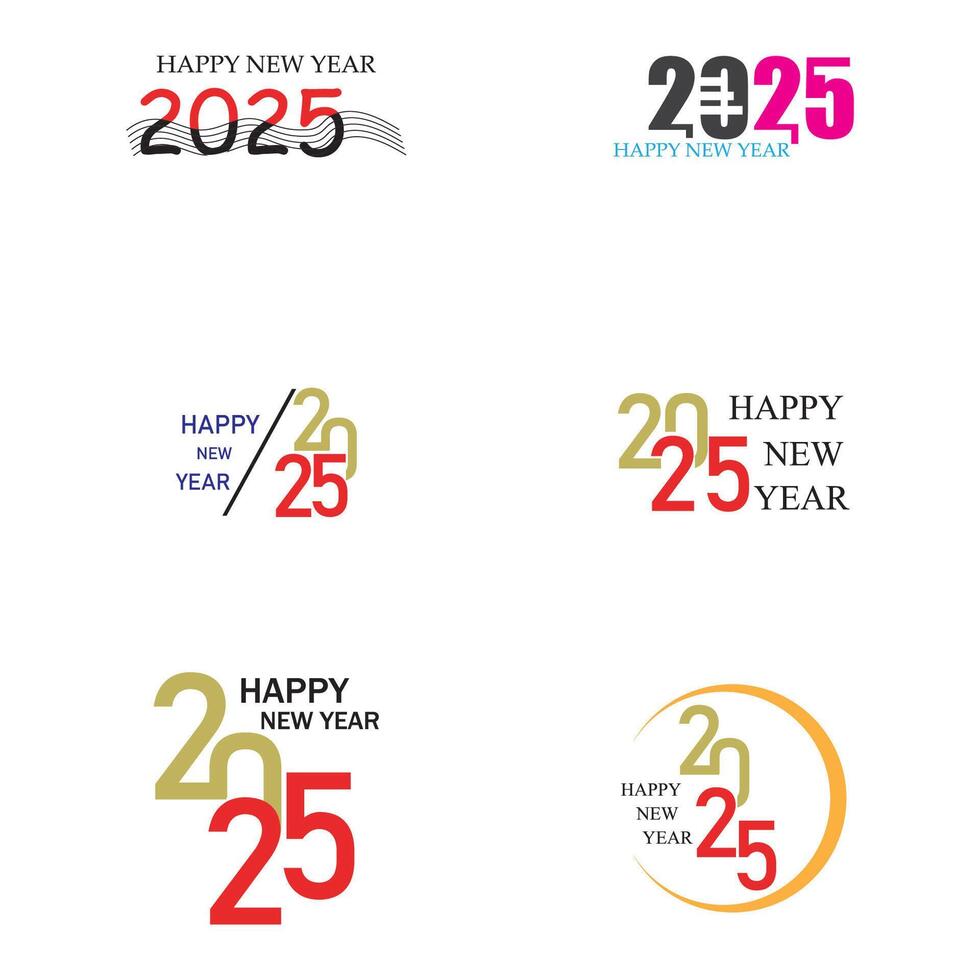 contento nuevo año 2025 texto diseño vector