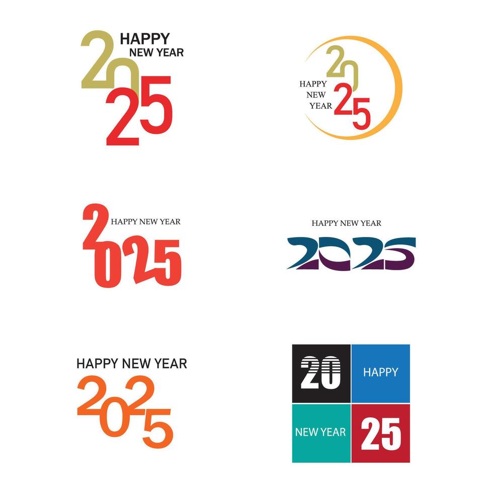 Happy New Year 2025 text design 45233418 Vector Art at Vecteezy