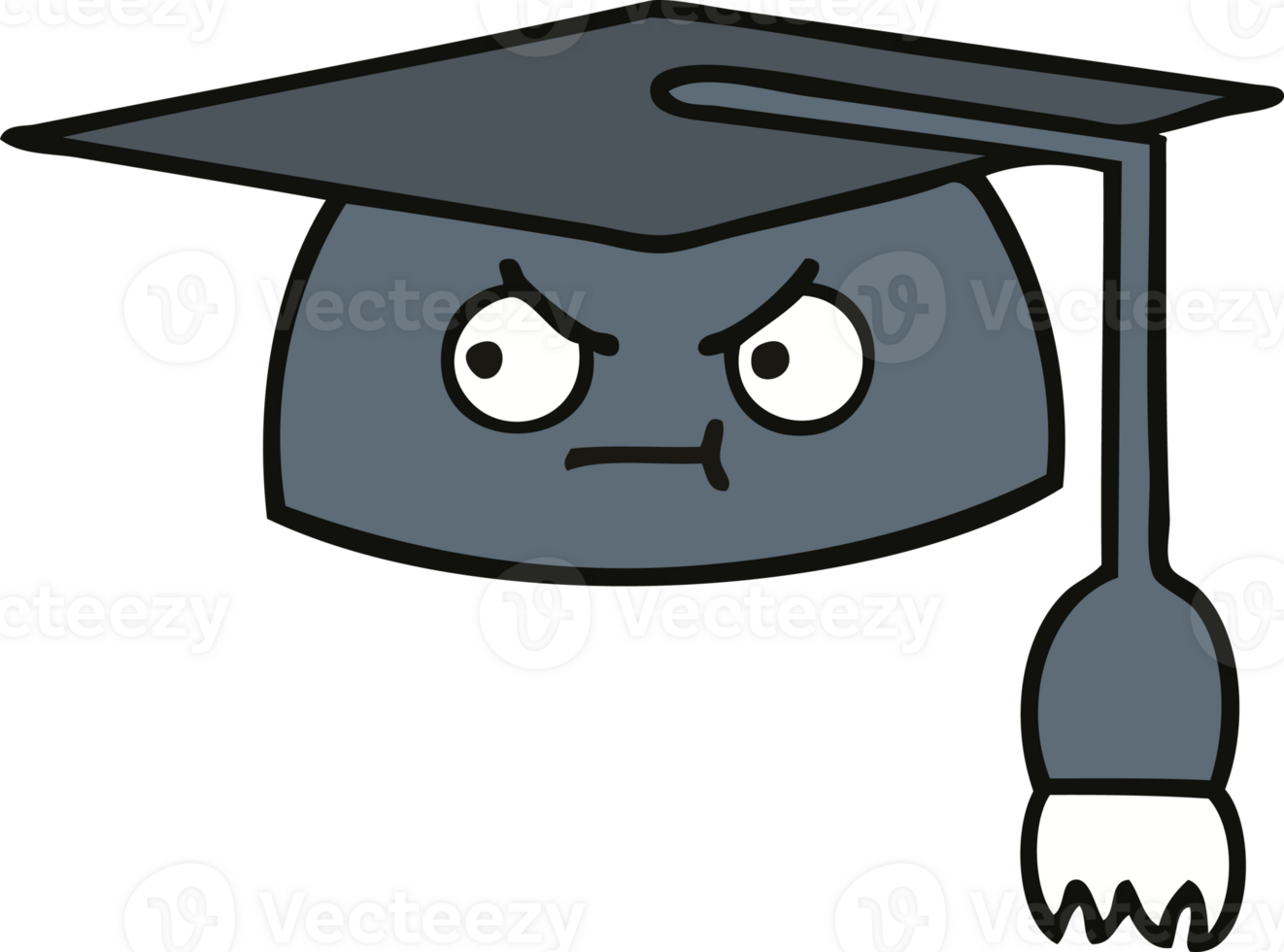 cute cartoon of a graduation hat png