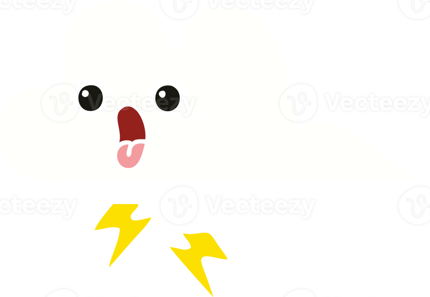 flat color retro cartoon of a storm cloud png