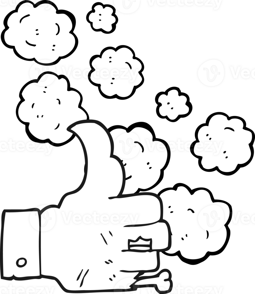 hand drawn black and white cartoon zombie hand png