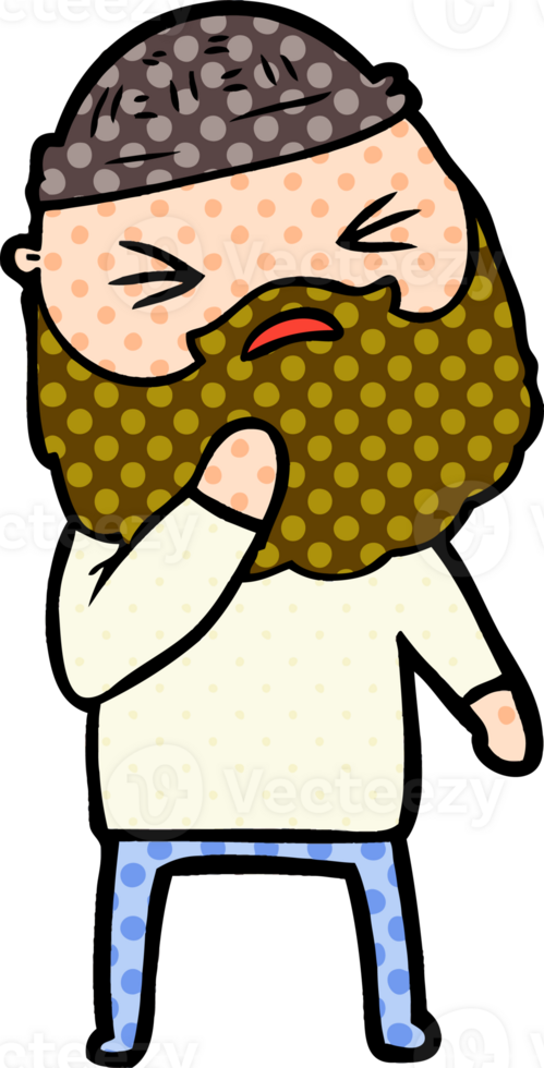 cartoon man with beard png