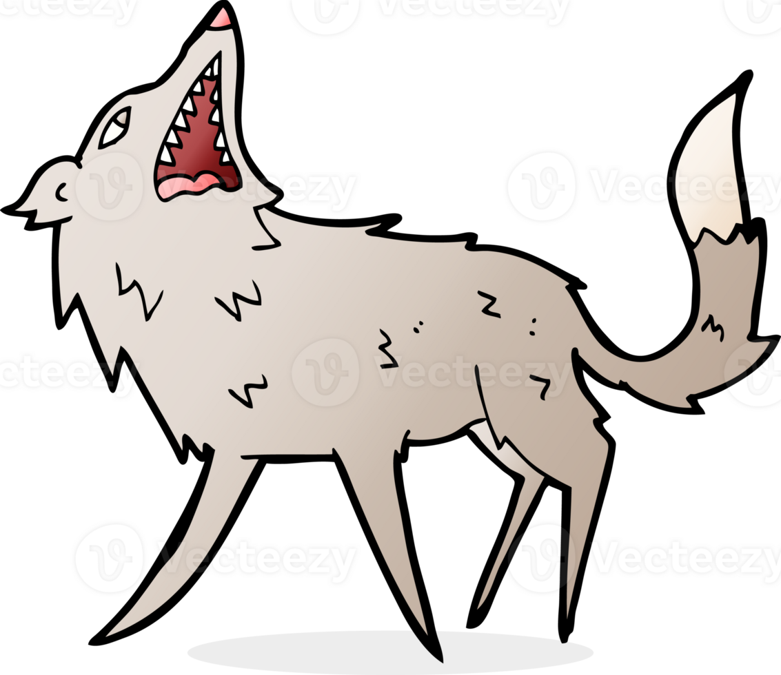 cartoon snapping wolf png