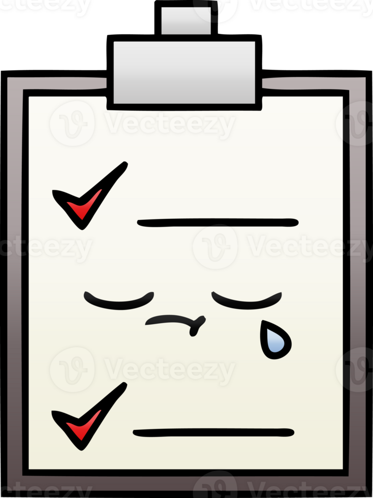 gradient shaded cartoon of a check list png