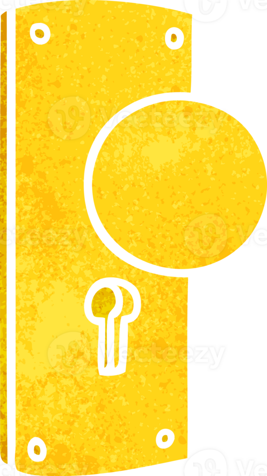 hand drawn retro cartoon doodle of a door handle png