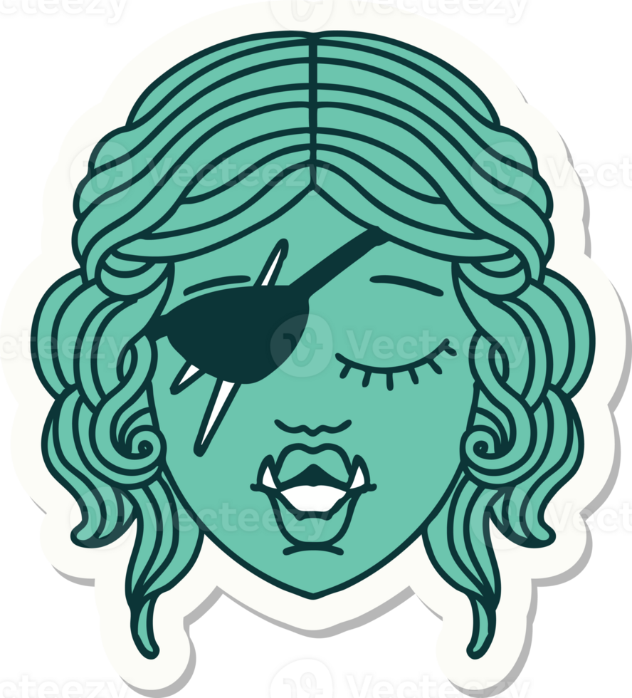 sticker of a orc rogue character face png