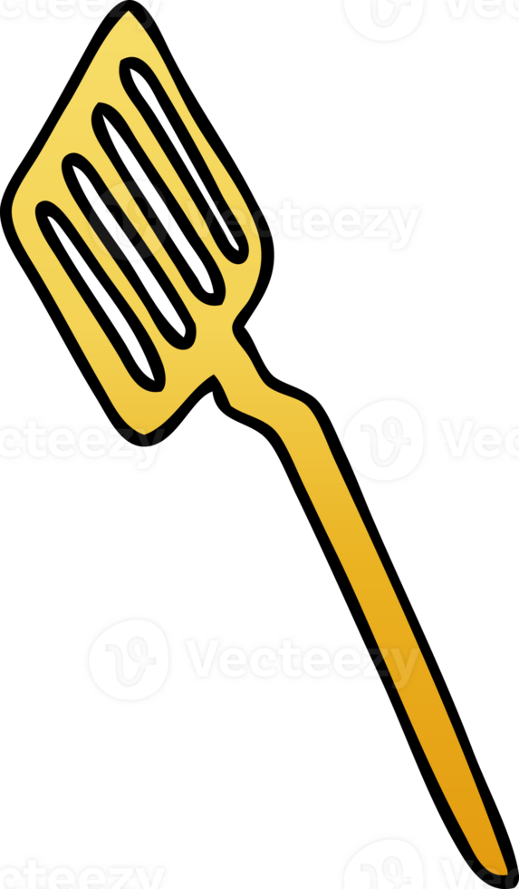 gradient shaded quirky cartoon spatula png