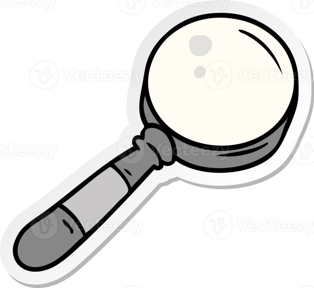 hand drawn sticker cartoon doodle of a magnifying glass png