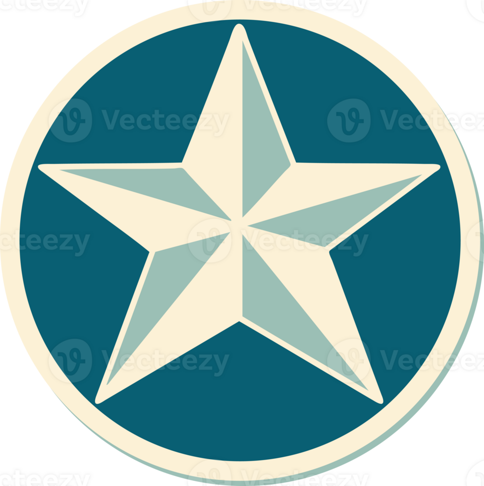 sticker of tattoo in traditional style of a star png