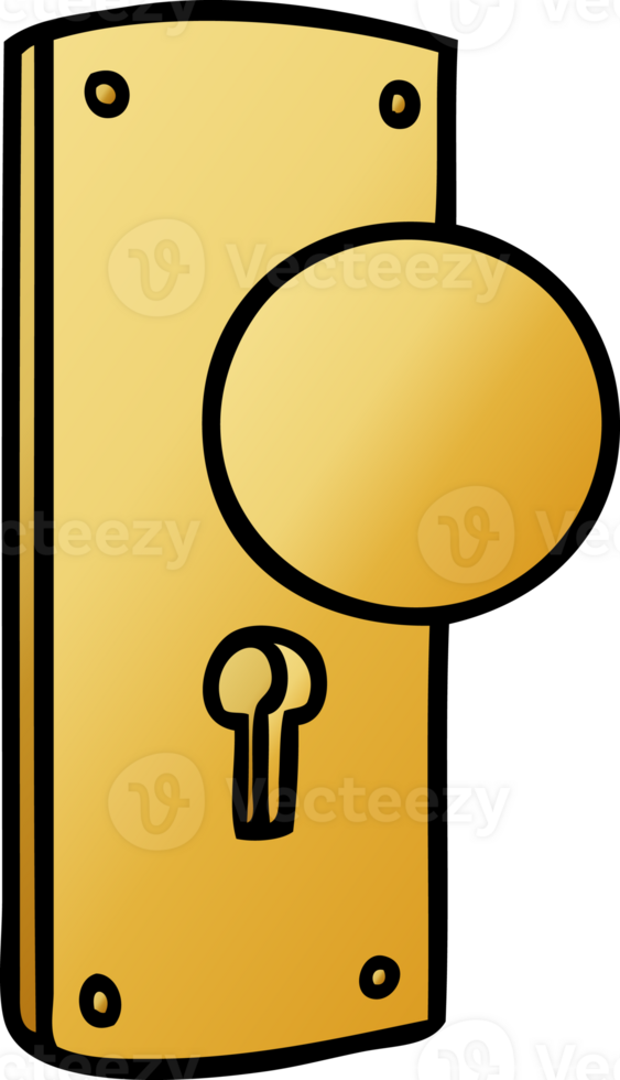 hand drawn gradient cartoon doodle of a door handle png
