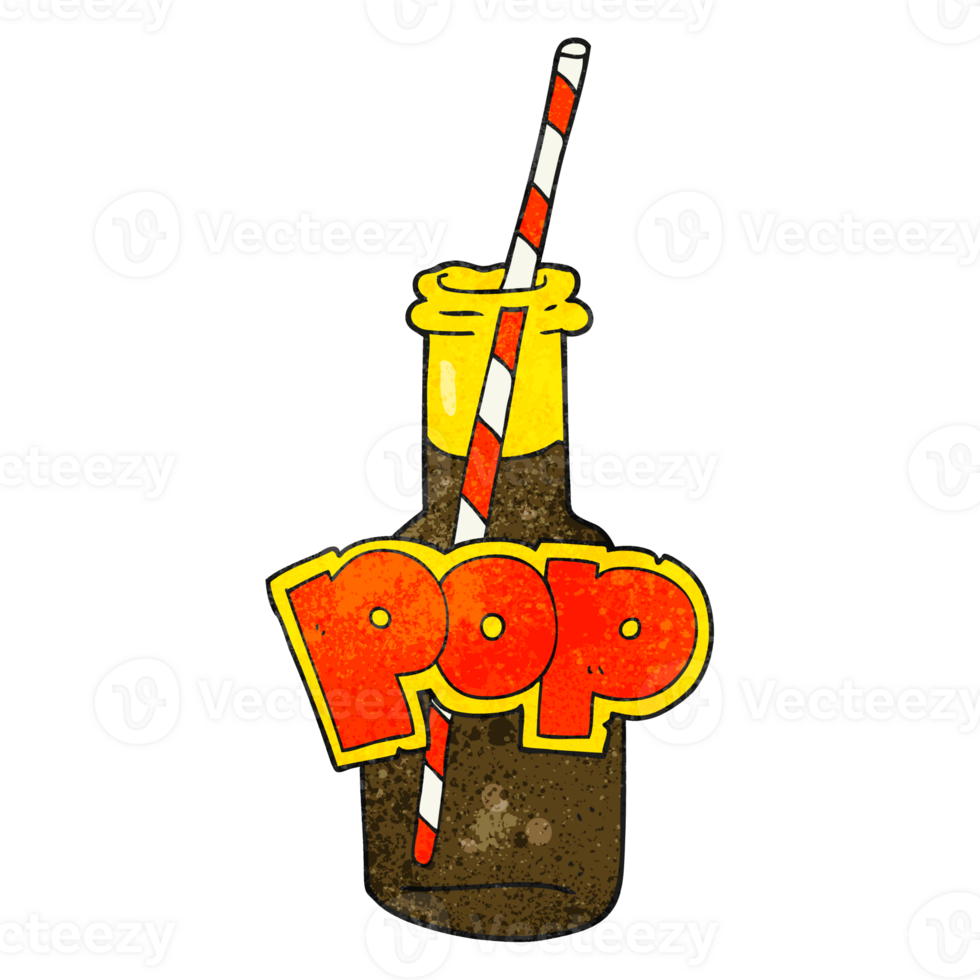 hand textured cartoon fizzy drink bottle png