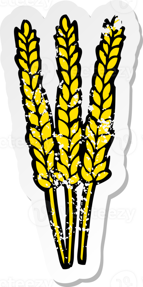 retro distressed sticker of a cartoon corn png